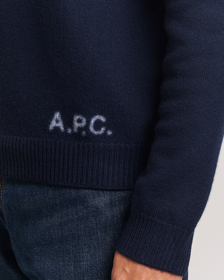Heren | Truien | A.P.C. | Edward Wool Knitted Sweater Dark Navy