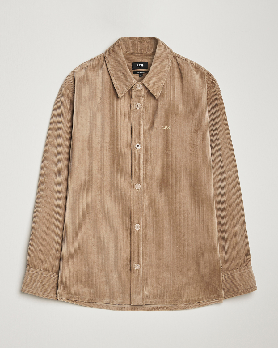Heren | Overhemden | A.P.C. | Bobby Corduroy Overshirt Beige