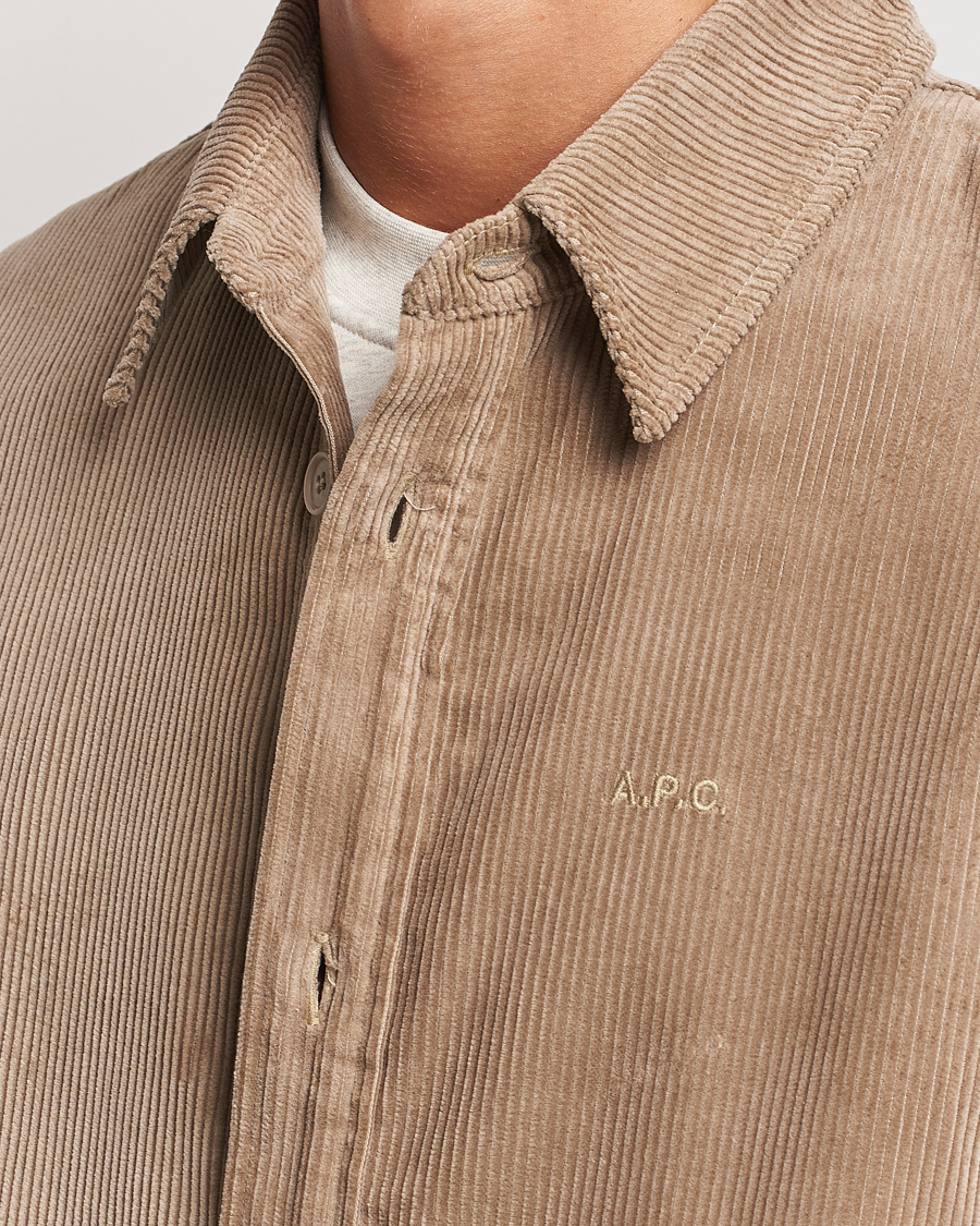 Heren | Overhemden | A.P.C. | Bobby Corduroy Overshirt Beige