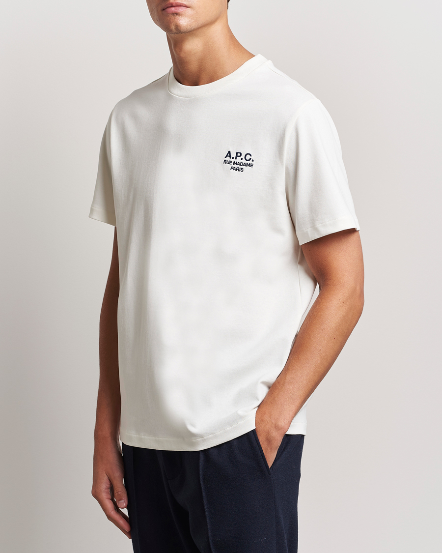 Heren | T-shirts | A.P.C. | Rue Madame T-Shirt White/Dark Navy