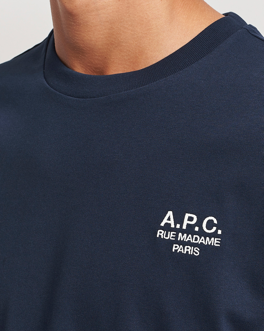 Heren | T-shirts | A.P.C. | Rue Madame T-Shirt Dark Navy/Ecru