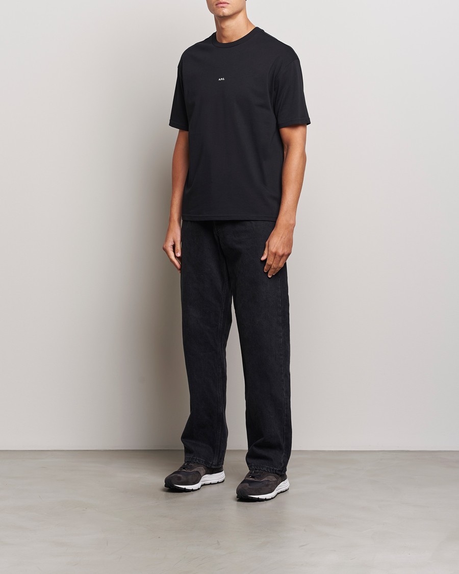 Heren | T-shirts | A.P.C. | Boxy Micro Center Logo T-Shirt Black