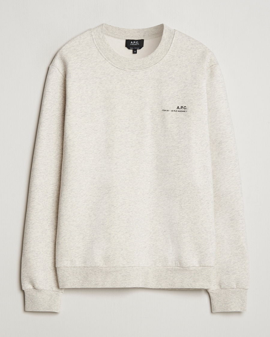 Heren | Truien | A.P.C. | Item Sweatshirt Ecru Chine