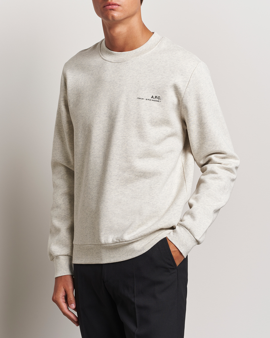 Heren | Truien | A.P.C. | Item Sweatshirt Ecru Chine