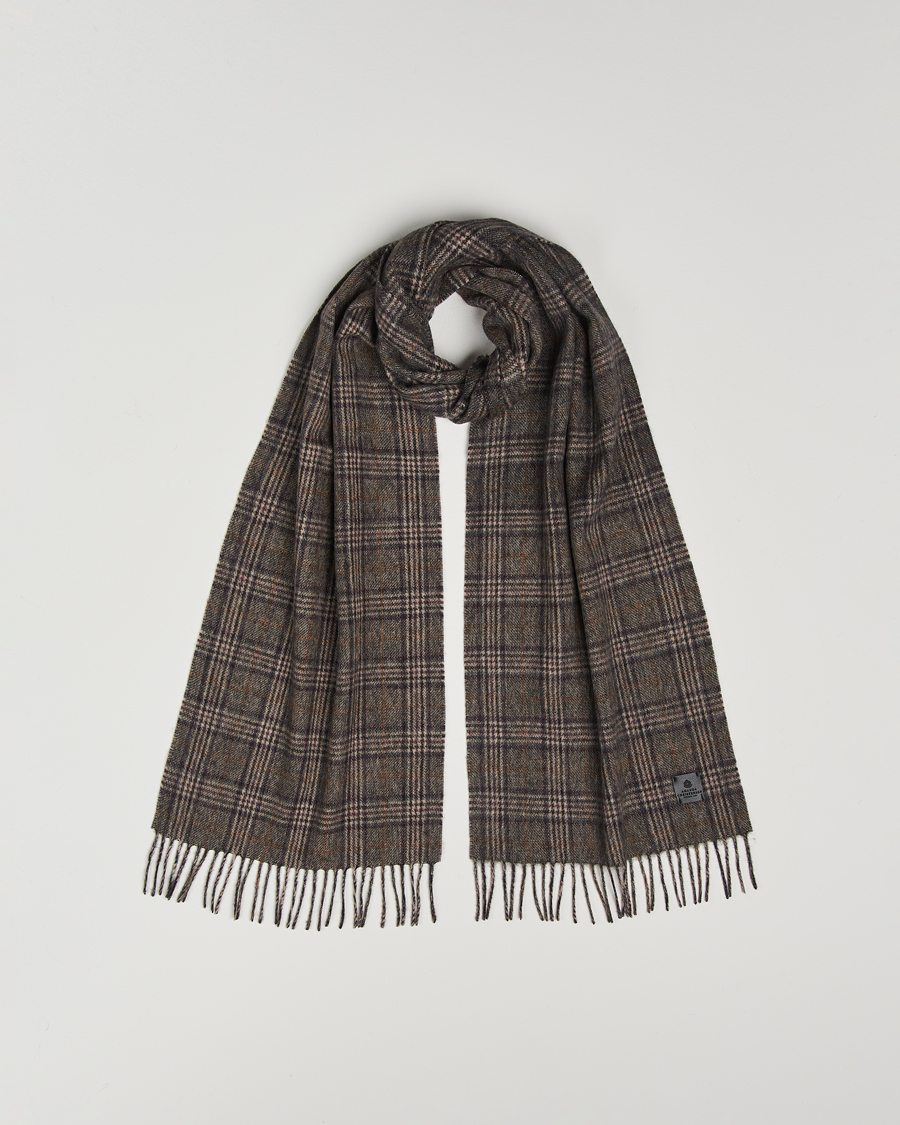 Heren | Amanda Christensen Merino Wool Glencheck Scarf Grey | Amanda Christensen | Merino Wool Glencheck Scarf Grey