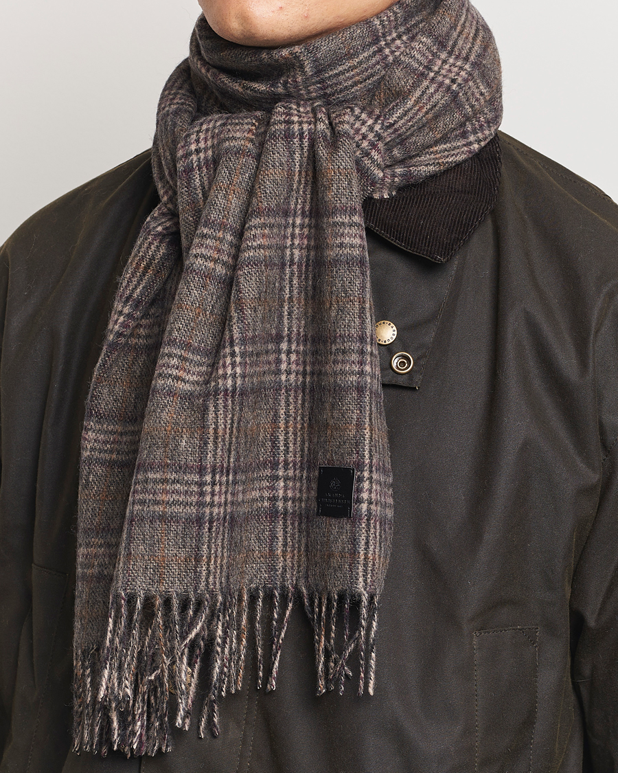 Heren | Amanda Christensen Merino Wool Glencheck Scarf Grey | Amanda Christensen | Merino Wool Glencheck Scarf Grey