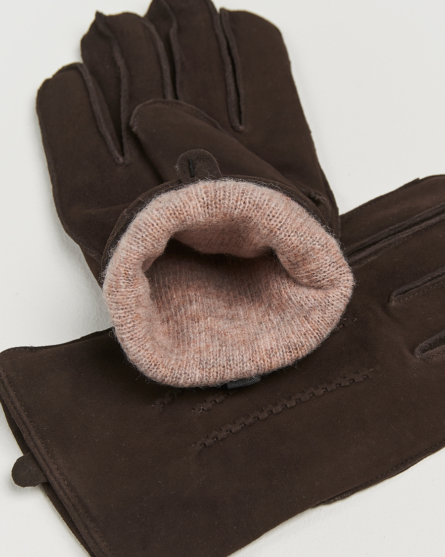 Heren | Amanda Christensen Lined Suede Gloves Brown | Amanda Christensen | Lined Suede Gloves Brown