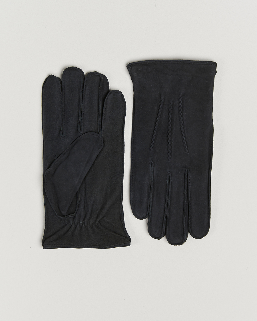 Heren | Amanda Christensen Lined Suede Gloves Black | Amanda Christensen | Lined Suede Gloves Black