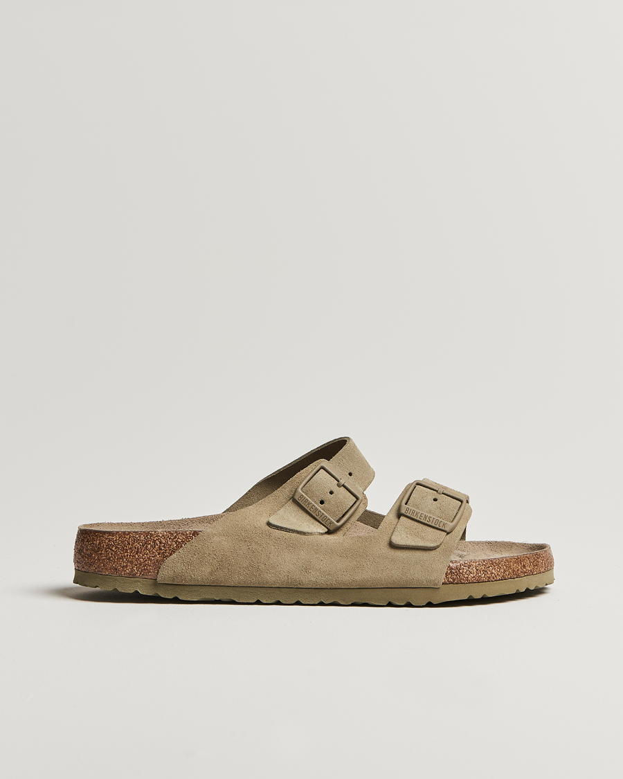Heren | Sandalen slides | BIRKENSTOCK | Arizona Soft Footbed Faded Khaki Suede