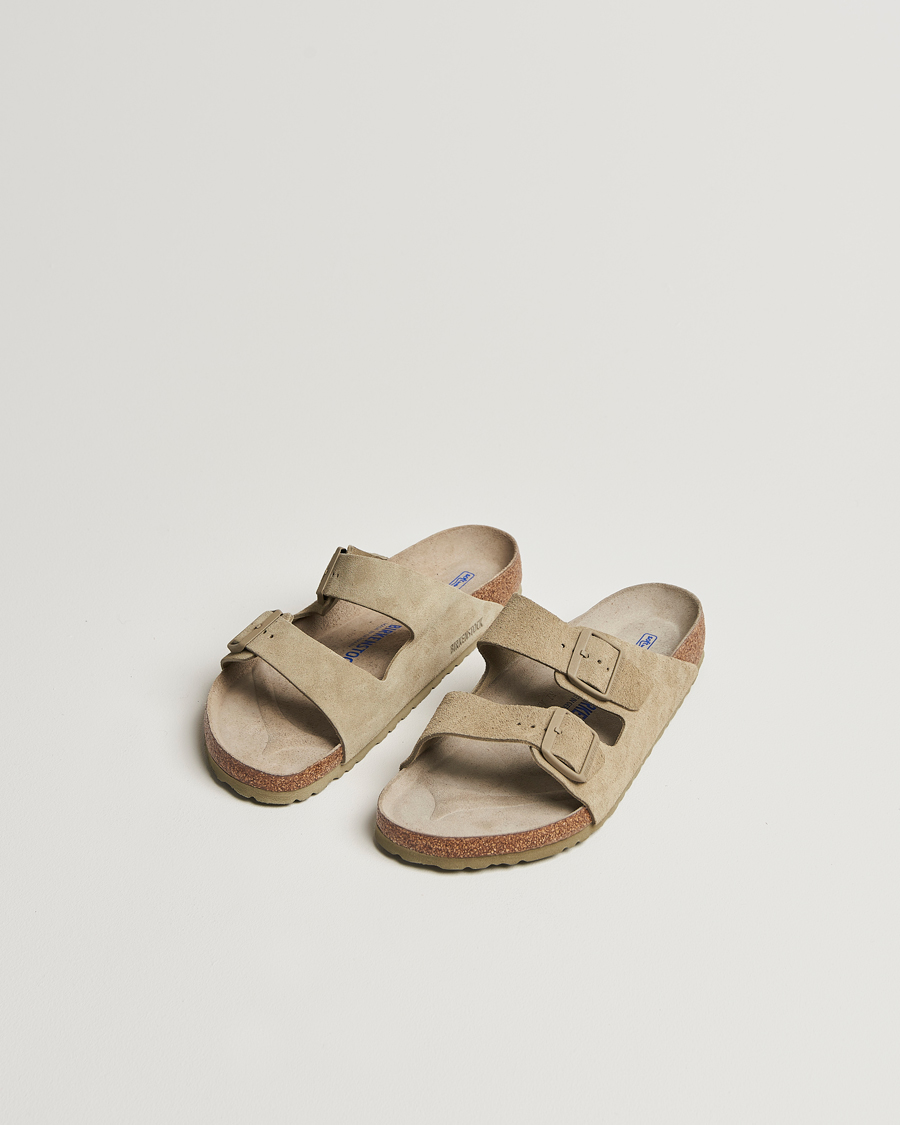 Heren | Sandalen slides | BIRKENSTOCK | Arizona Soft Footbed Faded Khaki Suede