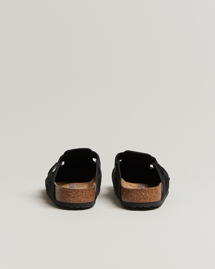 Heren | Sandalen slides | BIRKENSTOCK | Boston Soft Footbed Black Suede