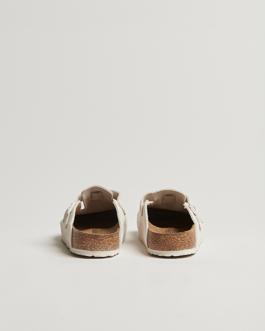 Heren | BIRKENSTOCK Boston Classic Footbed Antique White Suede | BIRKENSTOCK | Boston Classic Footbed Antique White Suede