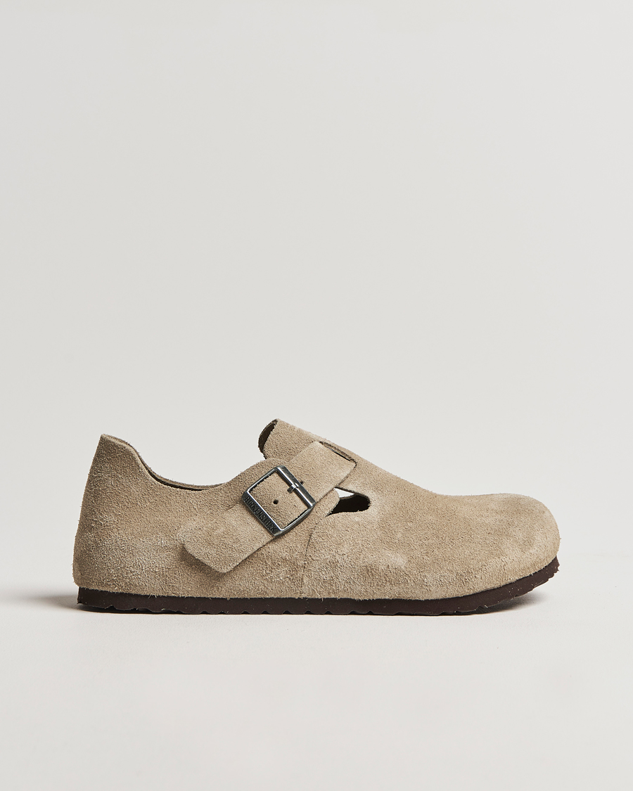 Heren | Sandalen slides | BIRKENSTOCK | London Suede Leather Taupe