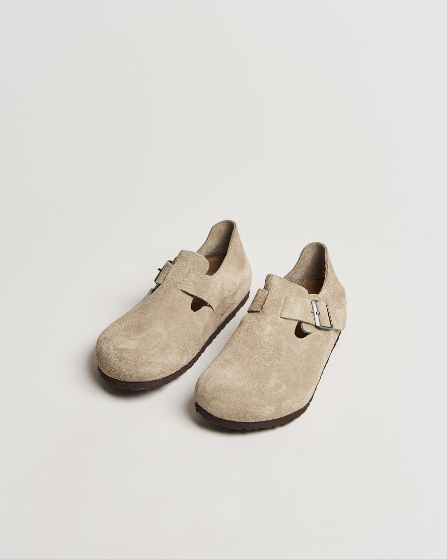 Heren | Sandalen slides | BIRKENSTOCK | London Suede Leather Taupe