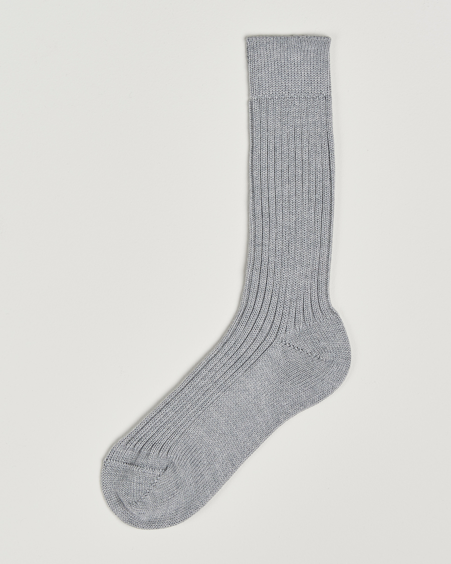 Heren | Ondergoed | Bresciani | Heavy Wool Socks Light Grey