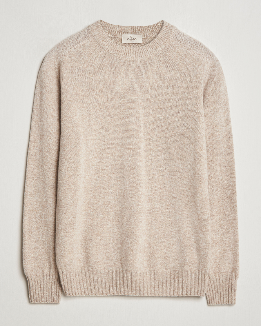 Heren | Truien | Altea | Wool/Cashmere Crew Neck Pullover Beige Melange