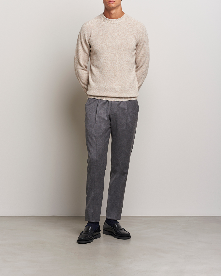 Heren | Truien | Altea | Wool/Cashmere Crew Neck Pullover Beige Melange