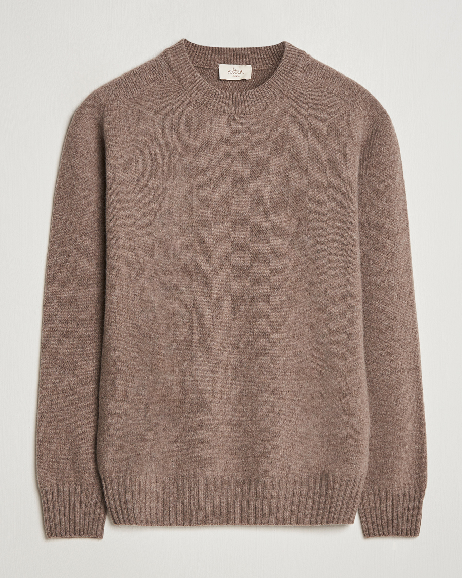 Heren | Truien | Altea | Wool/Cashmere Crew Neck Pullover Taupe