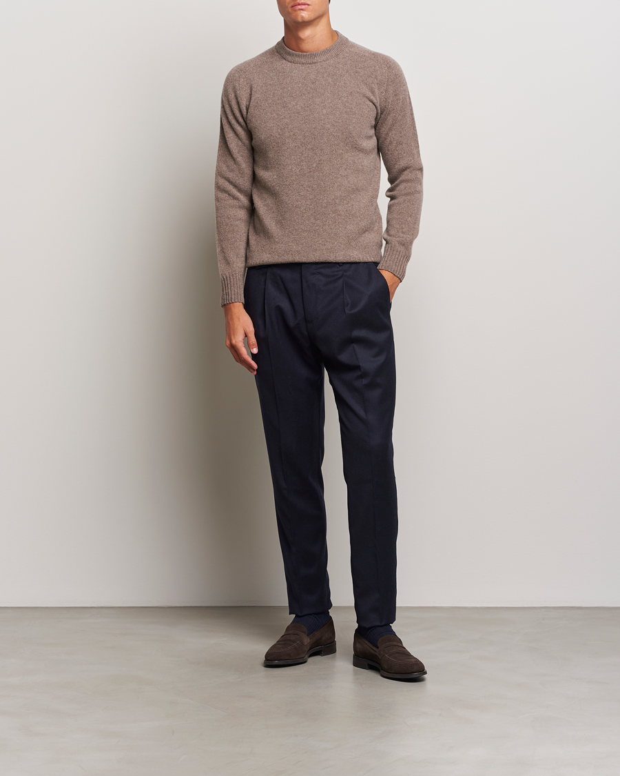 Heren | Truien | Altea | Wool/Cashmere Crew Neck Pullover Taupe