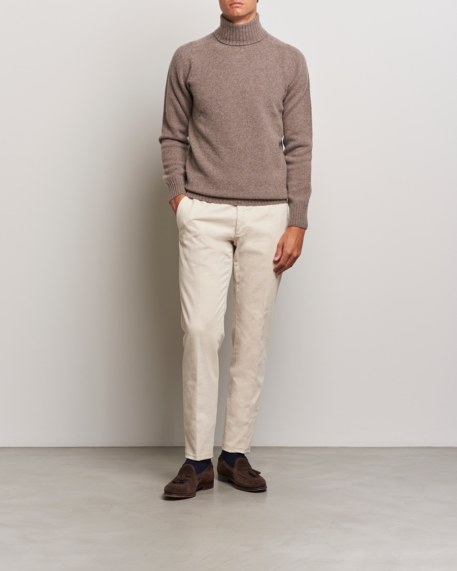 Heren | Truien | Altea | Wool/Cashmere Rollneck Taupe