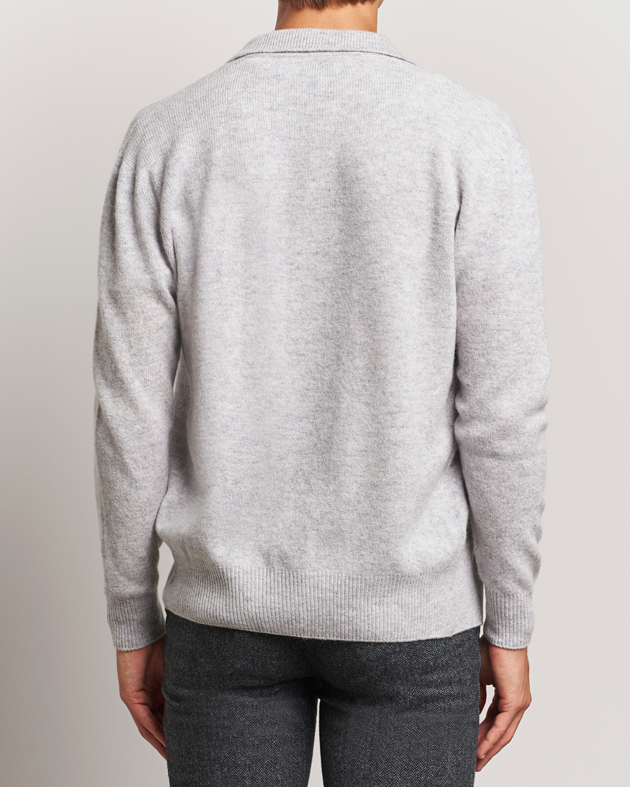 Heren | Truien | Altea | Shetland Collared Cardigan Light Grey