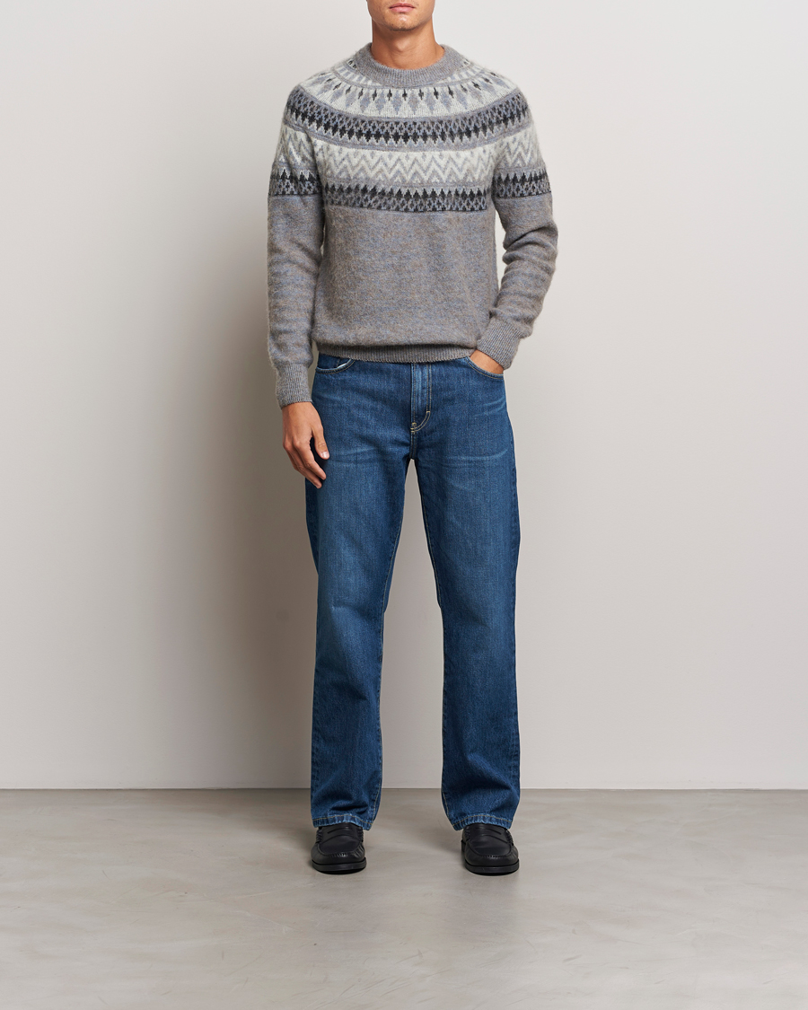 Heren | Truien | Altea | Wool/Cashmere Norwegian Sweater Grey
