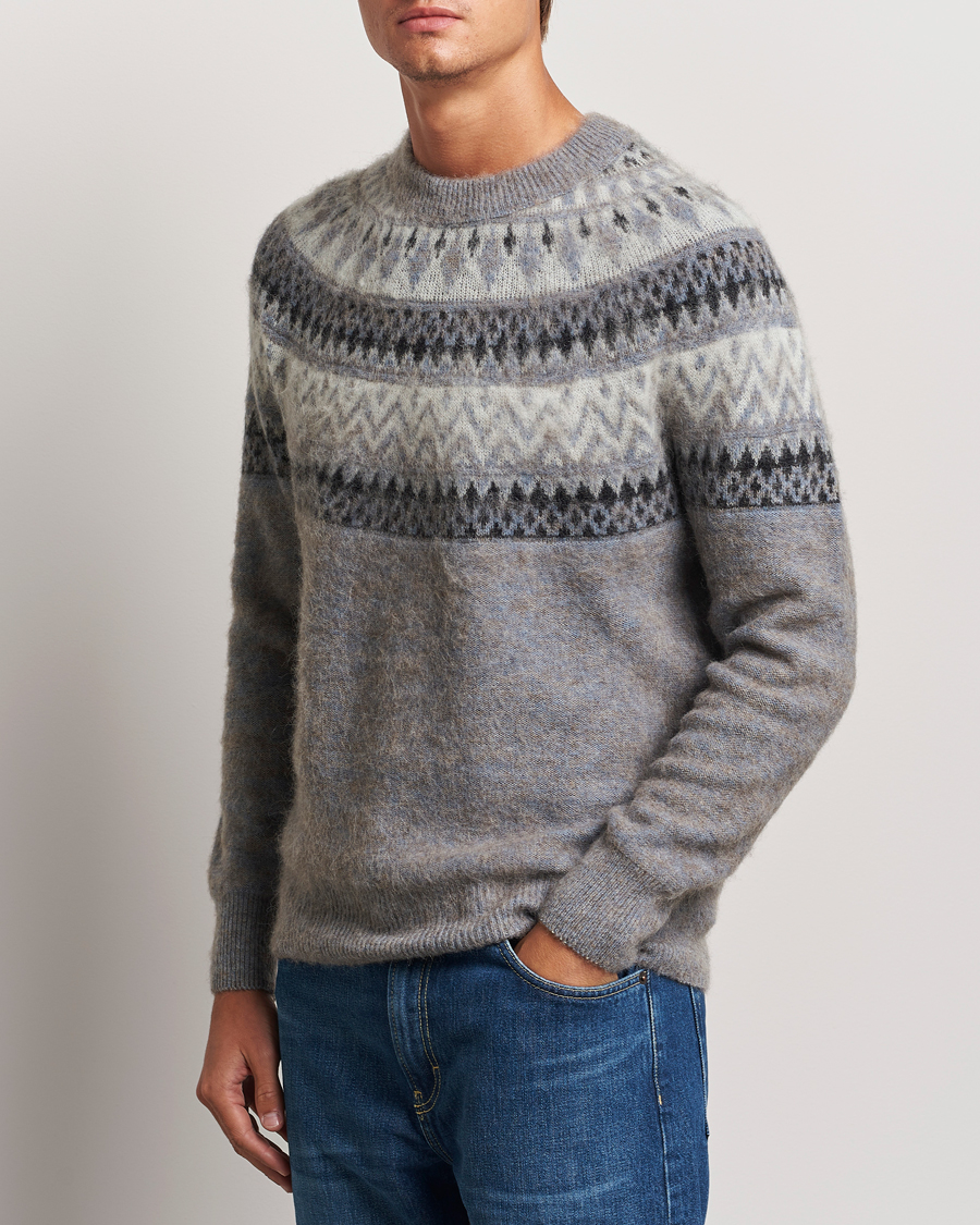 Heren | Truien | Altea | Wool/Cashmere Norwegian Sweater Grey