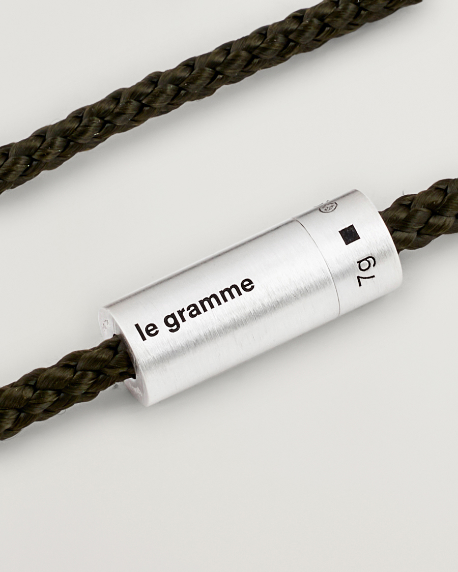 Heren | Sieraden | LE GRAMME | Nato Cable Brushed Bracelet Khaki/Sterling Silver