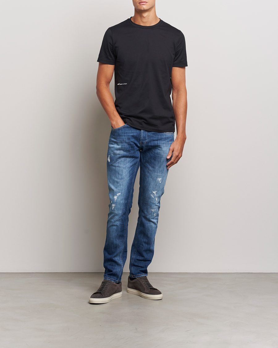 Heren | Jeans | Dondup | George Light Distressed Jeans Medium Blue