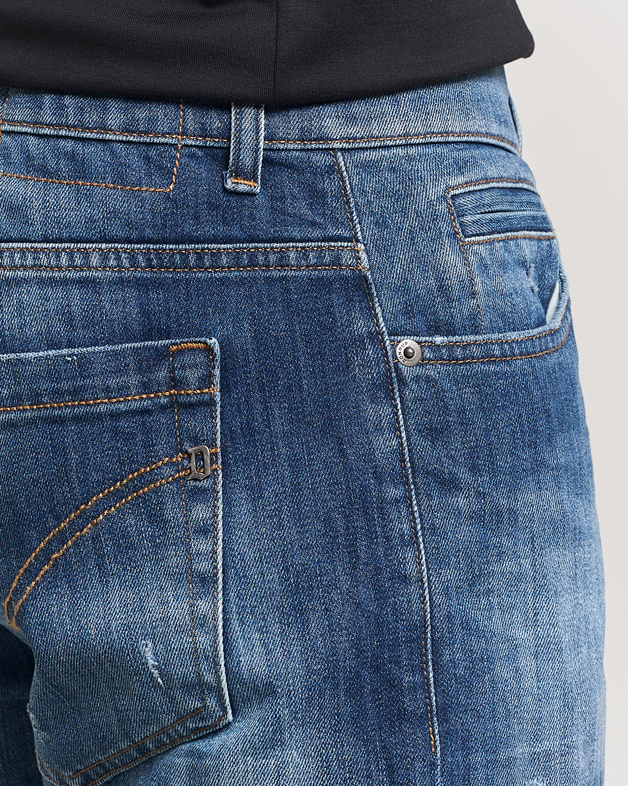 Heren | Jeans | Dondup | George Light Distressed Jeans Medium Blue