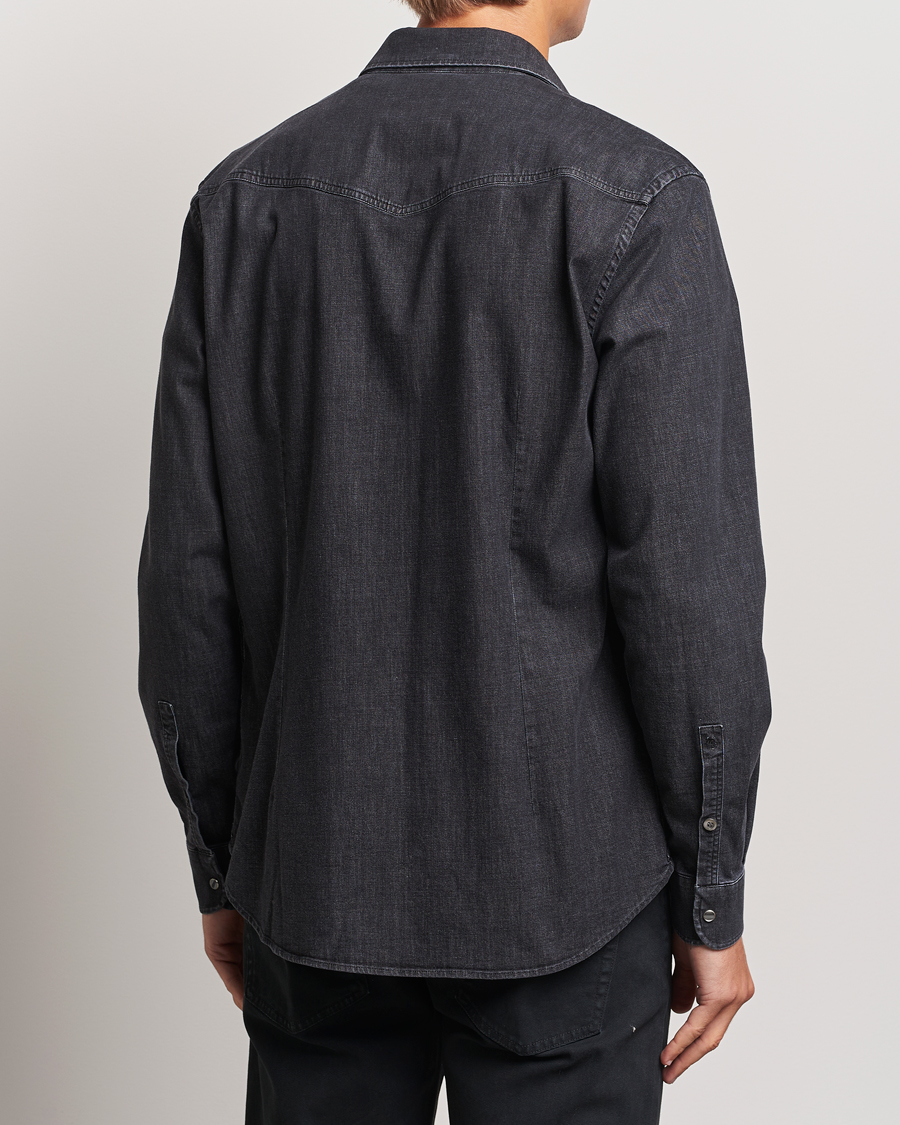 Heren | Overhemden | Dondup | Slim Fit Denim Shirt Washed Black
