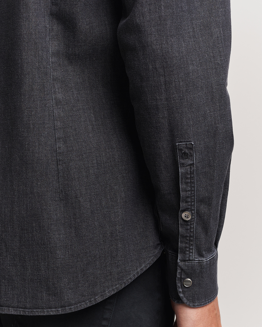 Heren | Overhemden | Dondup | Slim Fit Denim Shirt Washed Black