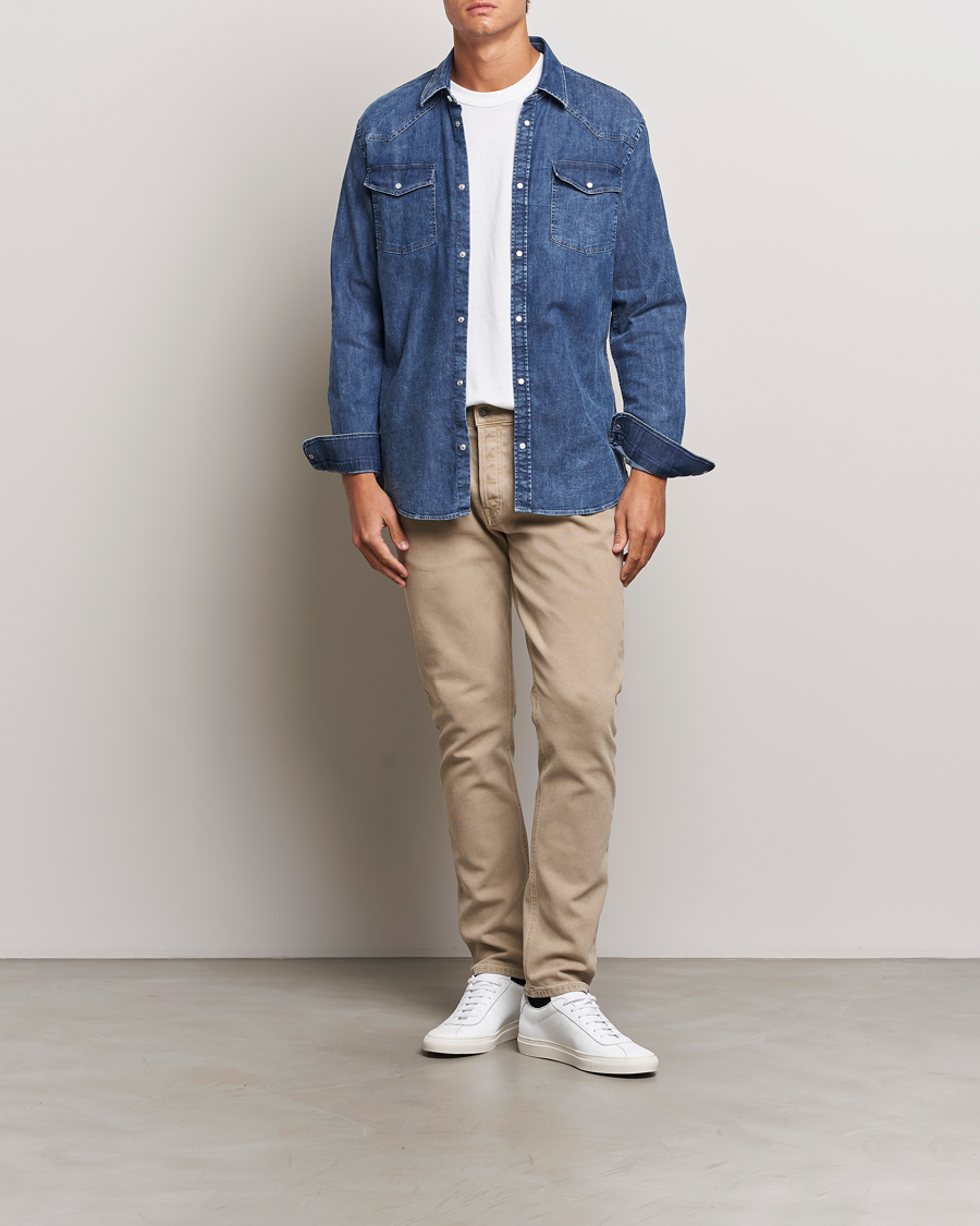 Heren | Overhemden | Dondup | Slim Fit Denim Shirt Medium Blue