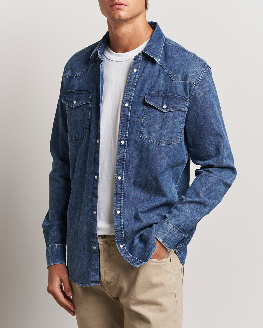 Heren | Overhemden | Dondup | Slim Fit Denim Shirt Medium Blue