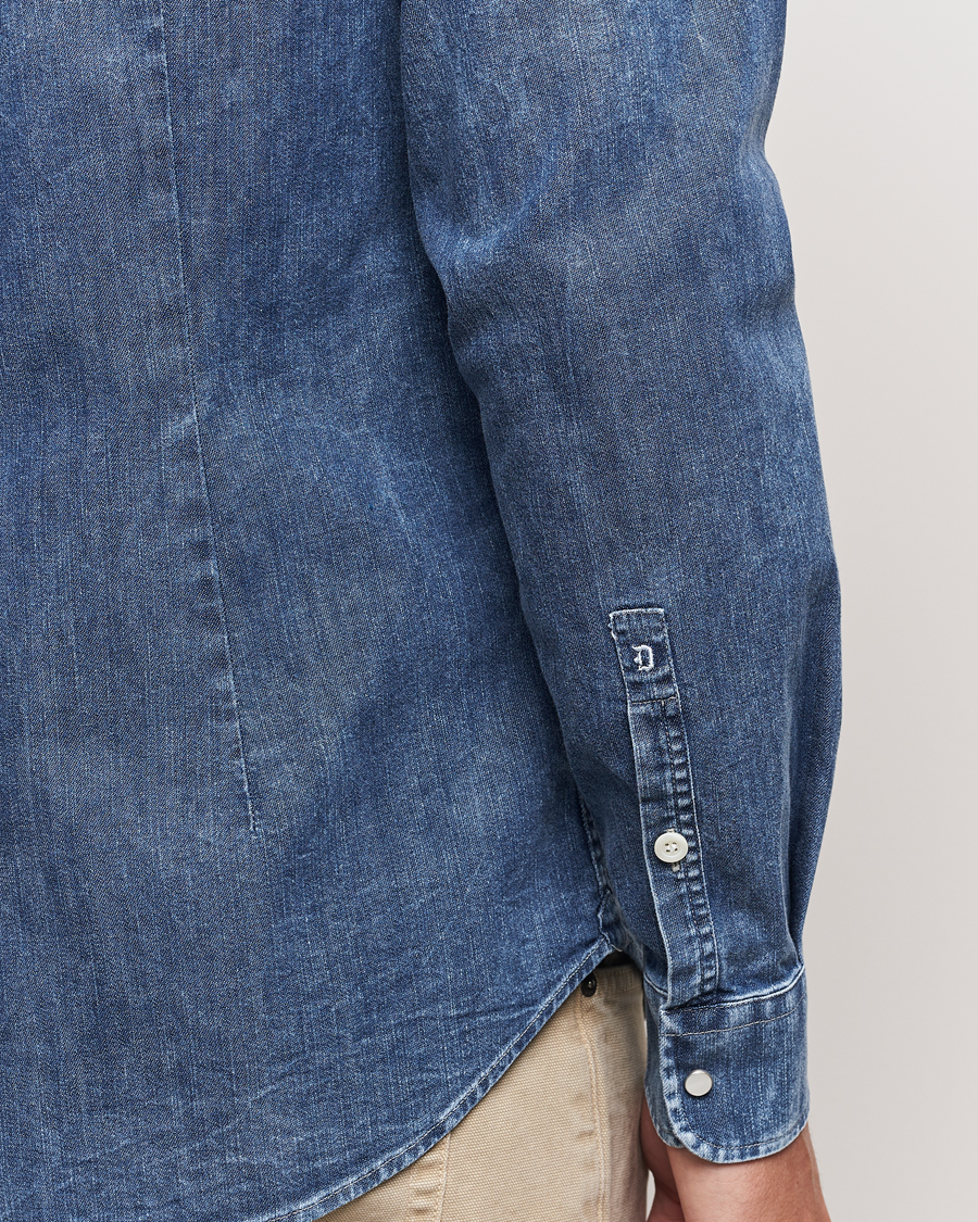 Heren | Overhemden | Dondup | Slim Fit Denim Shirt Medium Blue