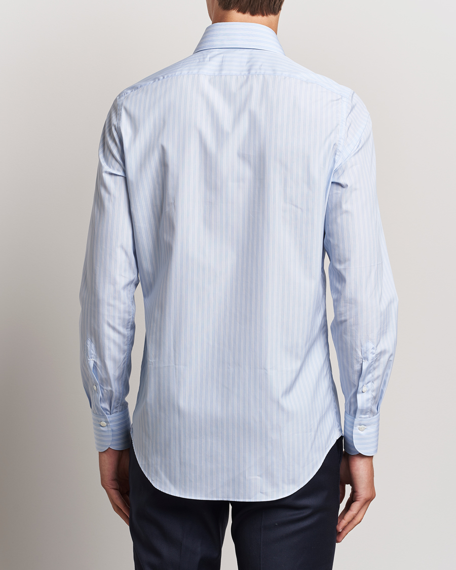 Heren | Overhemden | Finamore Napoli | Milano Slim Giza 170 Striped Dress Shirt Blue