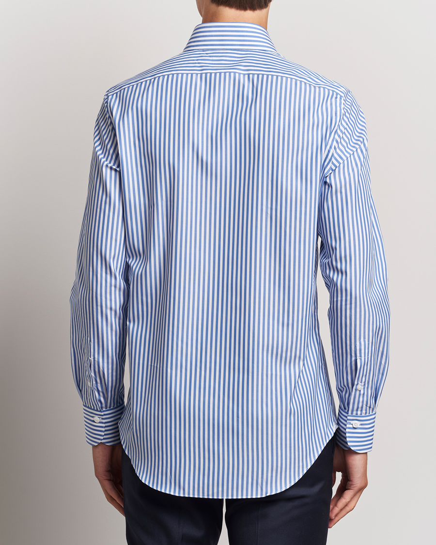 Heren | Overhemden | Finamore Napoli | Milano Slim Giza 170 Striped Dress Shirt Blue