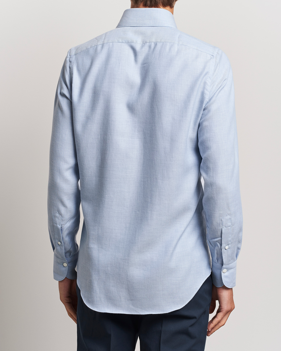 Heren | Overhemden | Finamore Napoli | Milano Slim Cashmere BD Shirt Light Blue