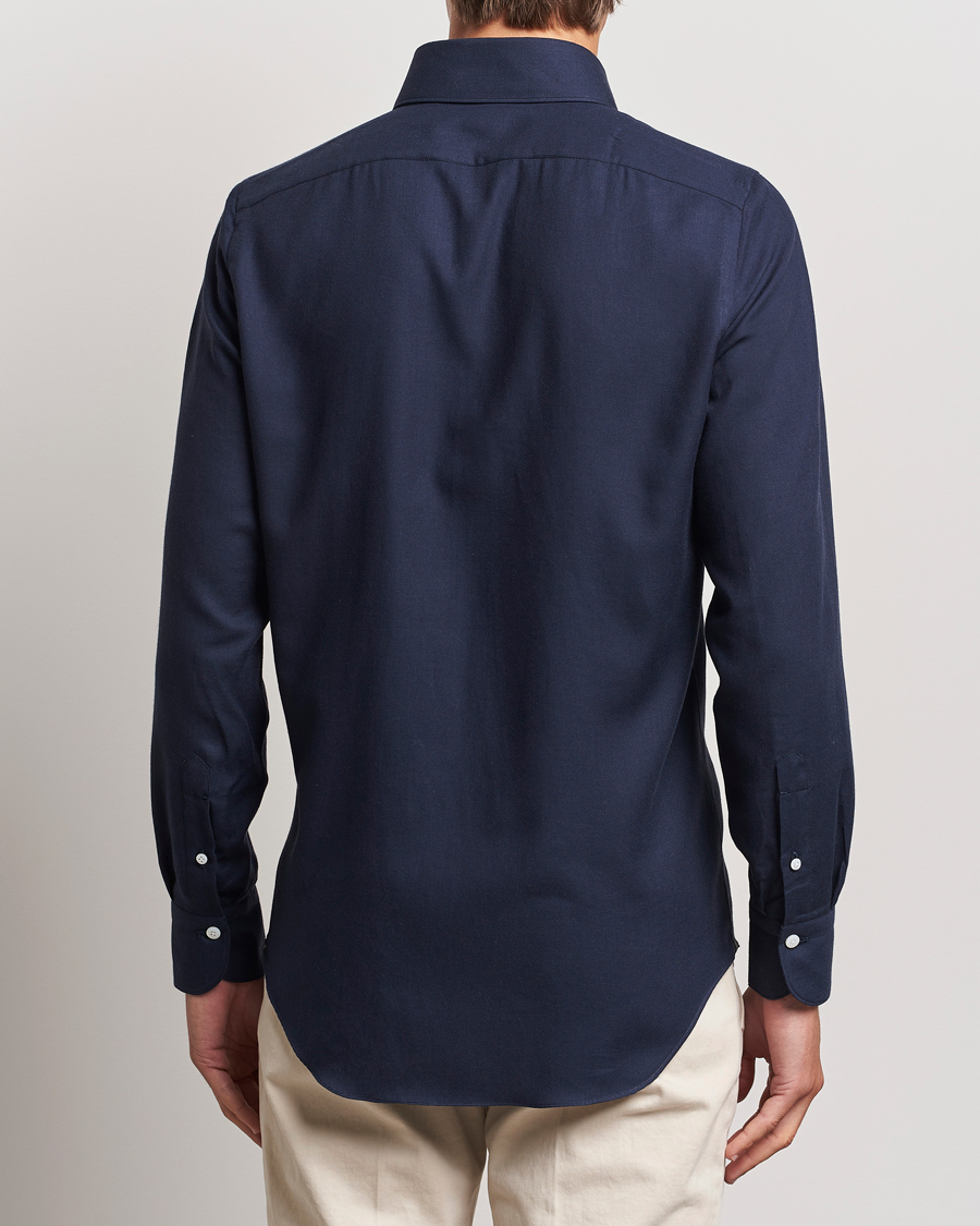 Heren | Overhemden | Finamore Napoli | Milano Slim Cashmere BD Shirt Navy