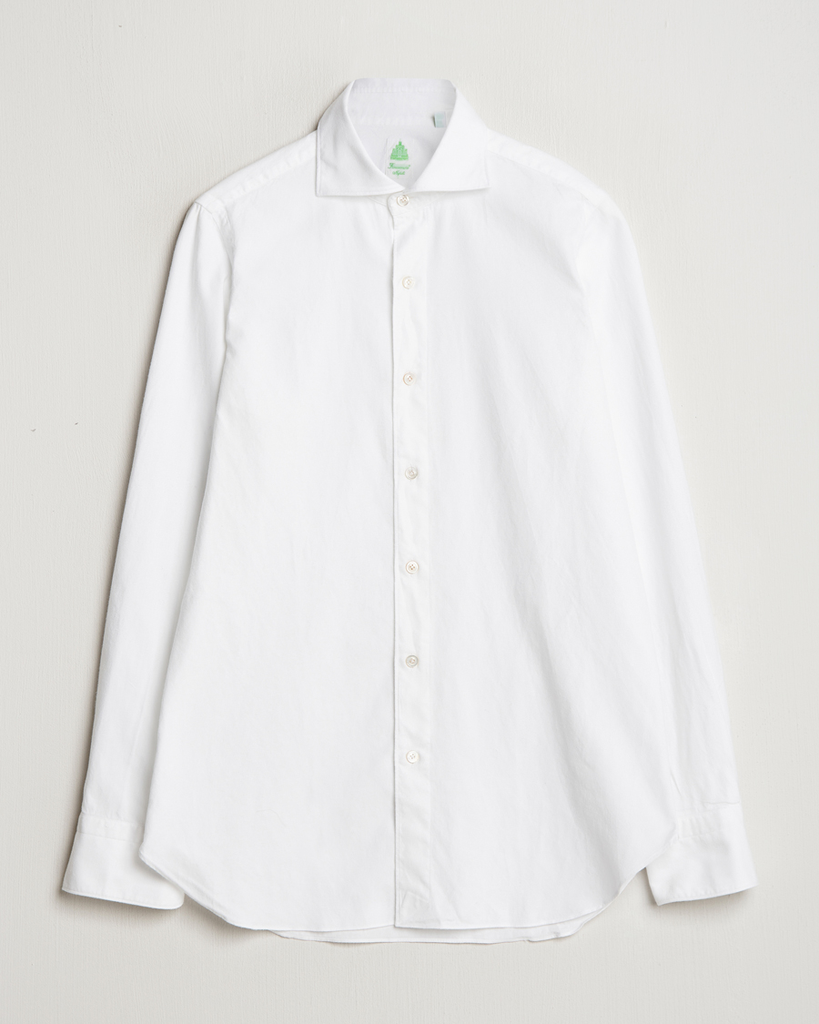 Heren | Overhemden | Finamore Napoli | Gaeta Flannel Shirt White
