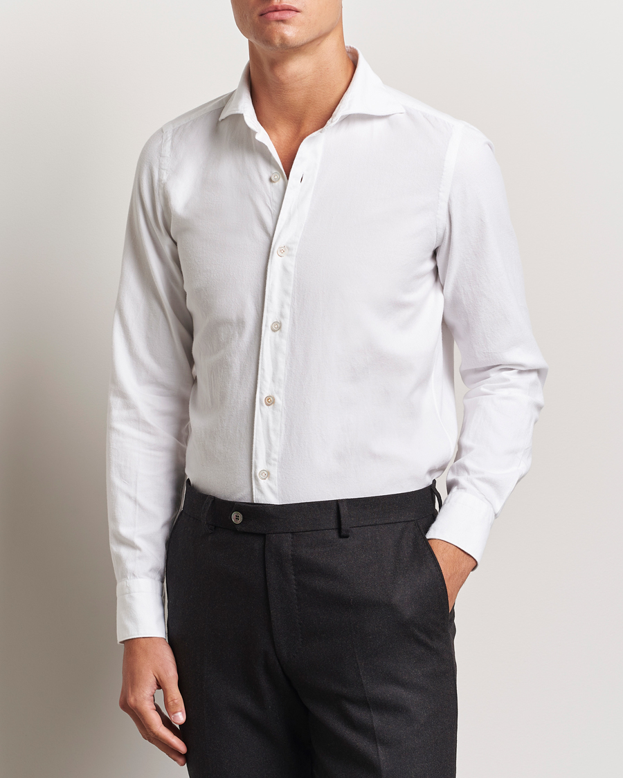 Heren | Overhemden | Finamore Napoli | Gaeta Flannel Shirt White
