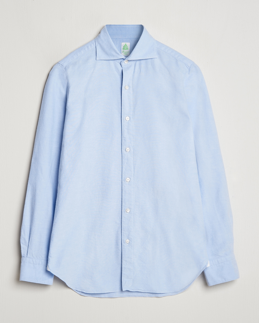 Heren | Overhemden | Finamore Napoli | Gaeta Brushed Oxford Shirt Light Blue