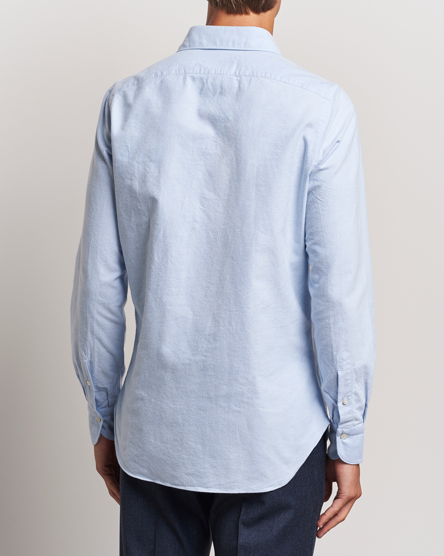 Heren | Overhemden | Finamore Napoli | Gaeta Brushed Oxford Shirt Light Blue