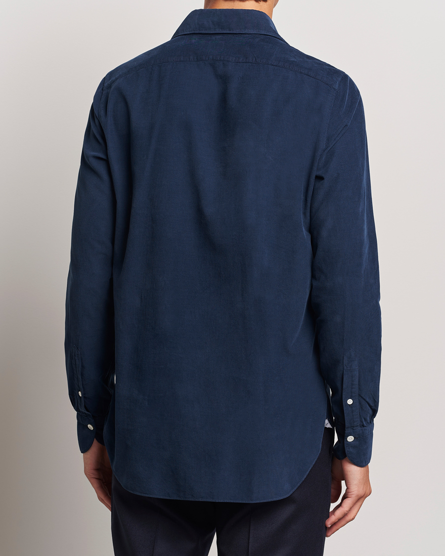 Heren | Overhemden | Finamore Napoli | Gaeta Corduroy Shirt Navy