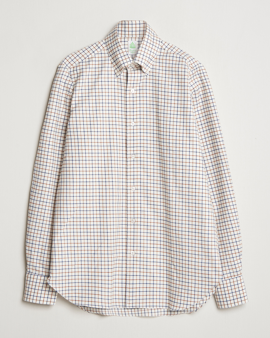 Heren | Overhemden | Finamore Napoli | Gaeta Flannel Shirt Beige Check