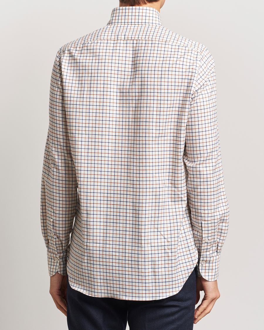 Heren | Overhemden | Finamore Napoli | Gaeta Flannel Shirt Beige Check