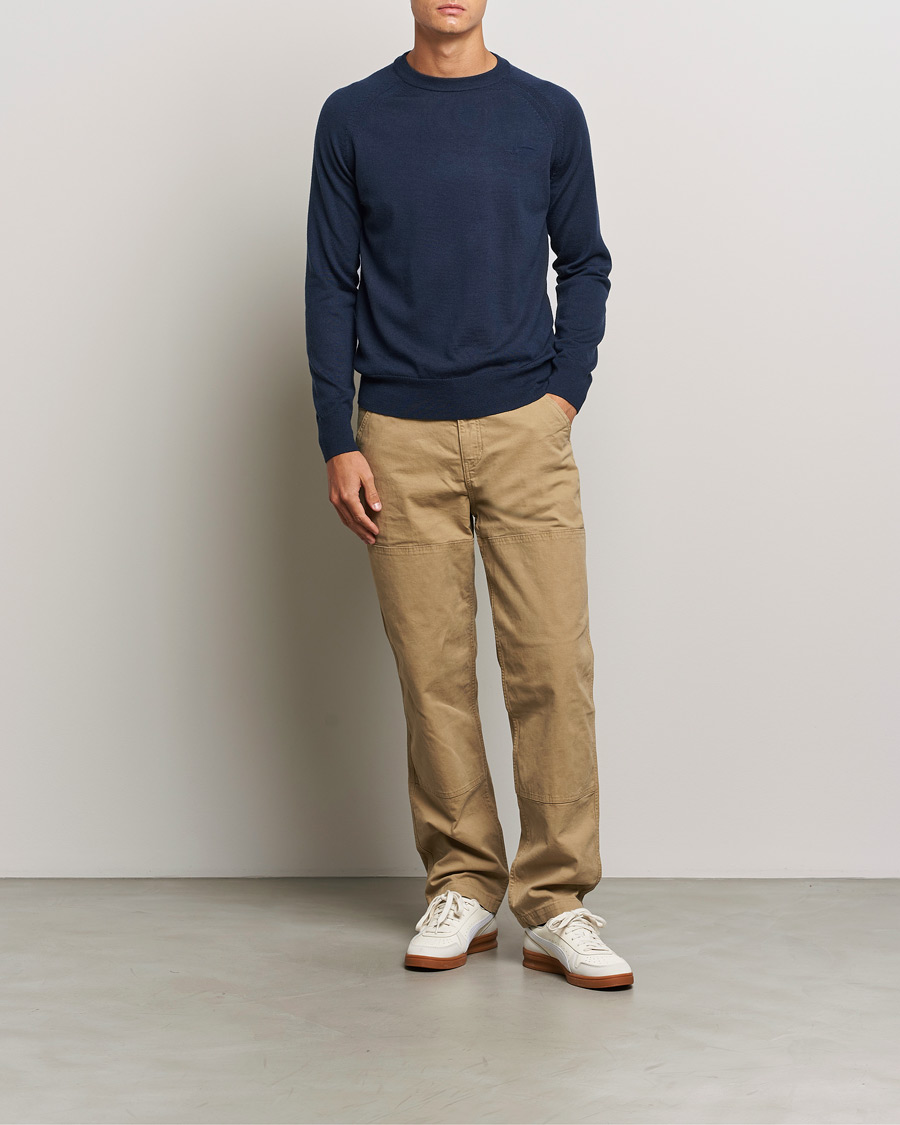 Heren | Truien | Dockers | Washable Merino Crewneck Navy Blazer