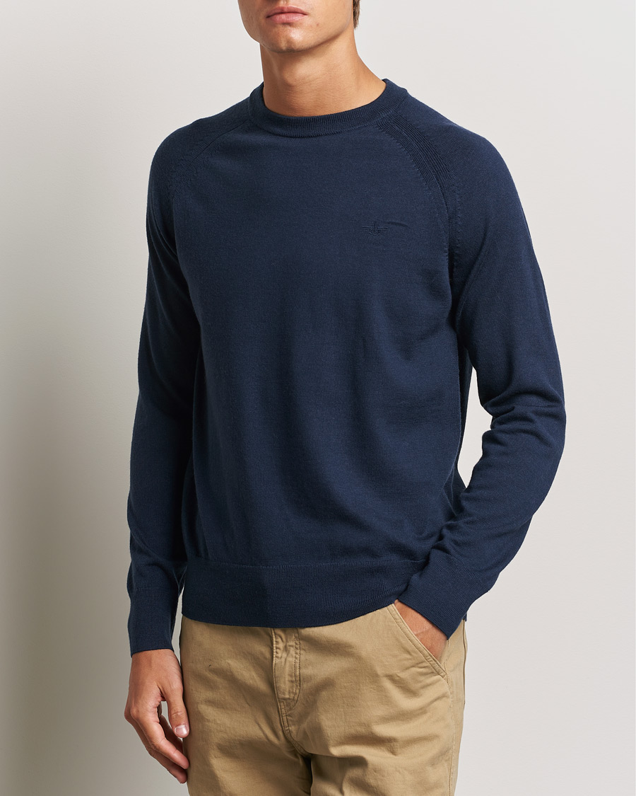 Heren | Truien | Dockers | Washable Merino Crewneck Navy Blazer