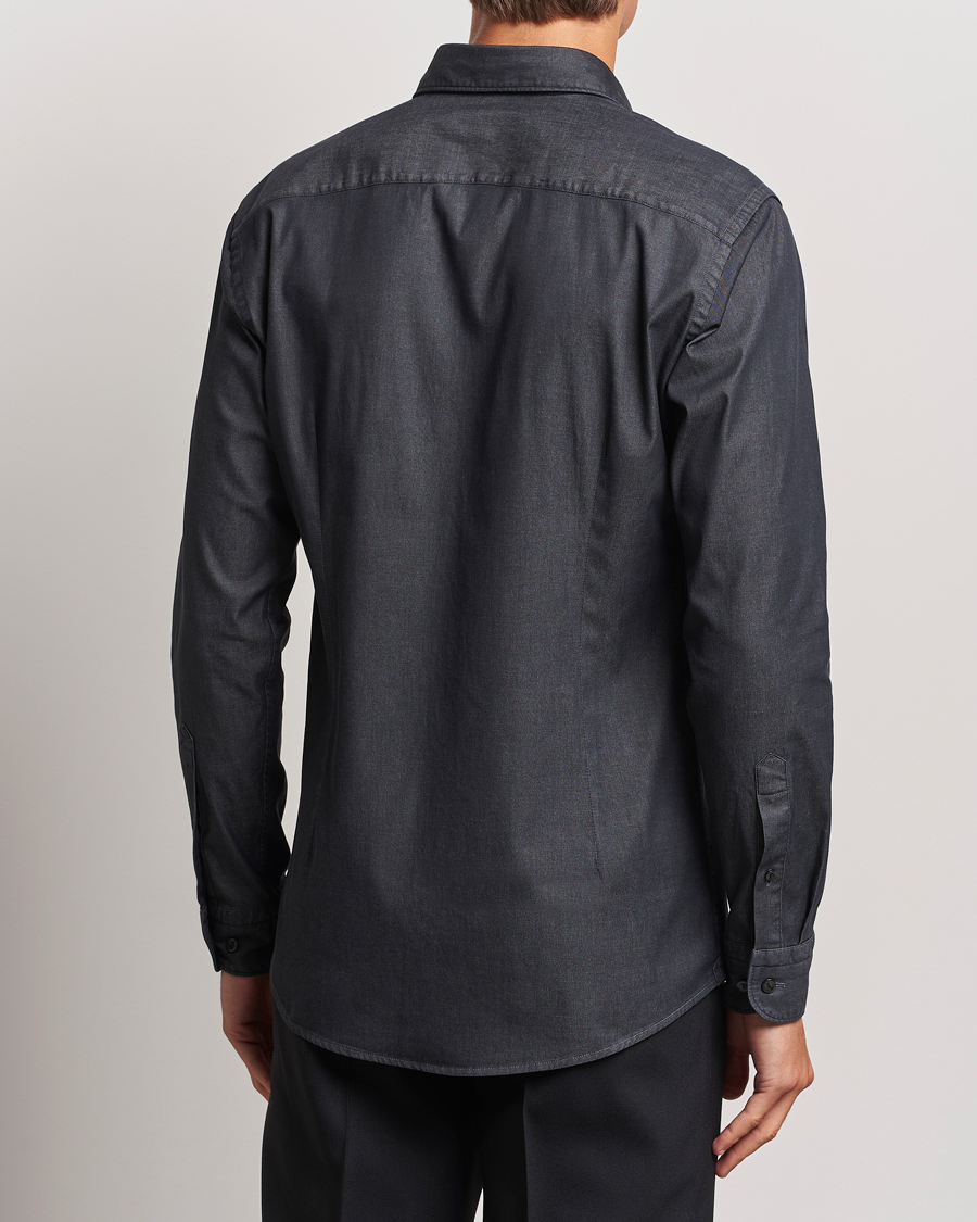 Heren | Overhemden | Eton | Slim Fit Stretch Denim Shirt Black