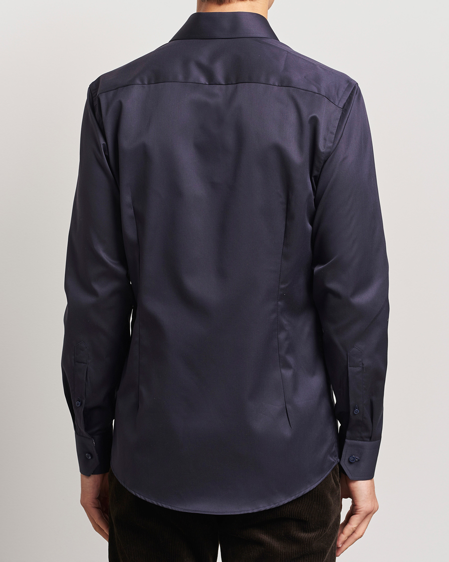 Heren | Overhemden | Eton | Slim Fit Signature Twill Contrast Shirt Navy